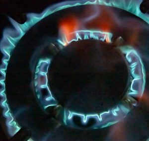 gas stove igniter ignited